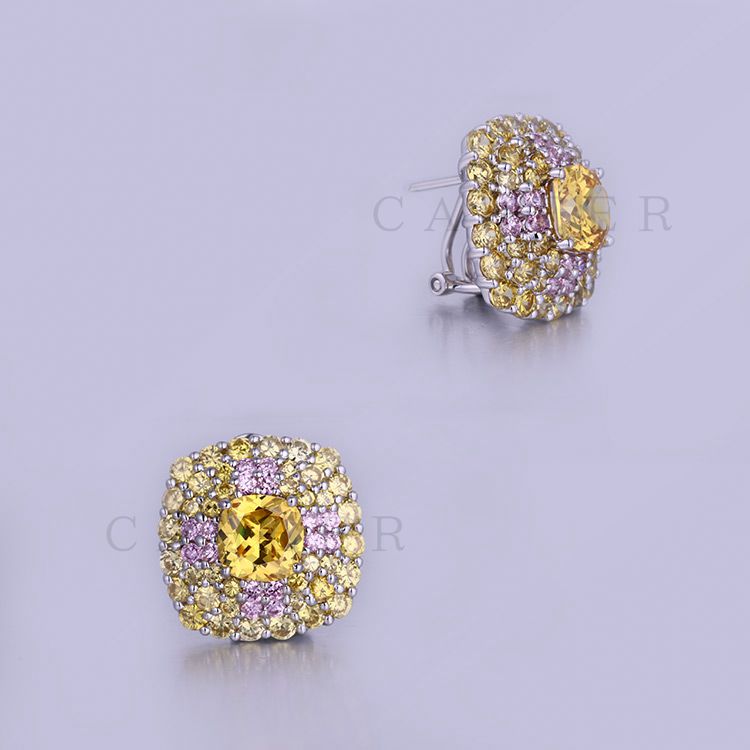 Fancy Gemstone Earring High Quality Factory Luxurious Studs K0014E