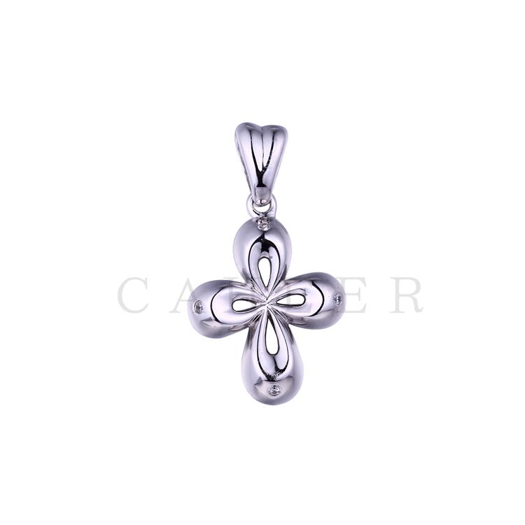 Silver Color Necklace for Women Four Leaves Pendant K0007P