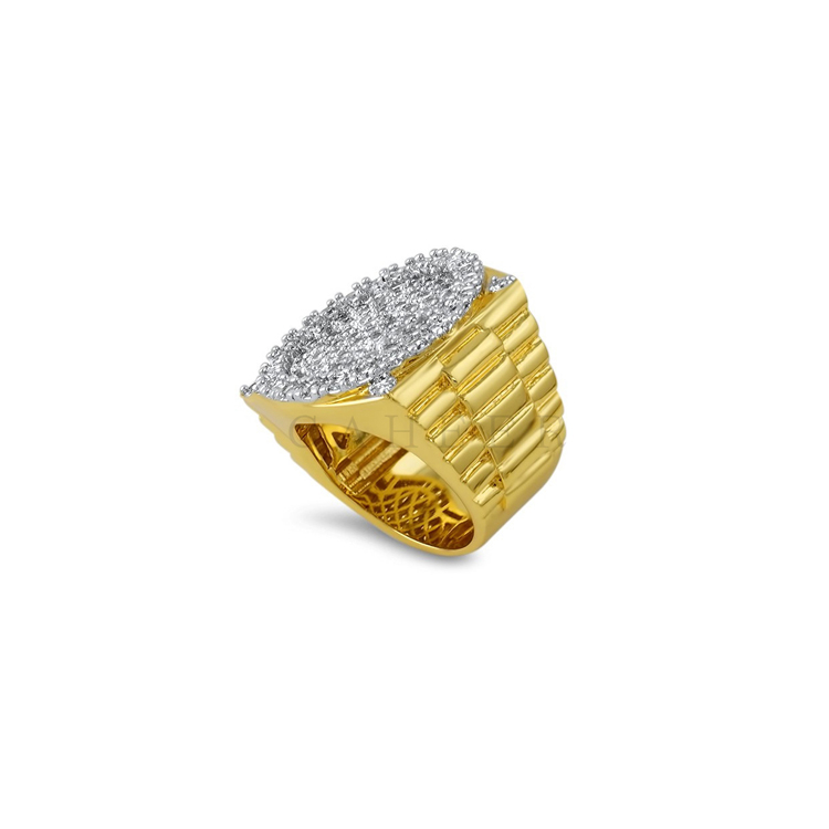 CR1707005 24K Gold Plating Finger Ring Brass Men Rings