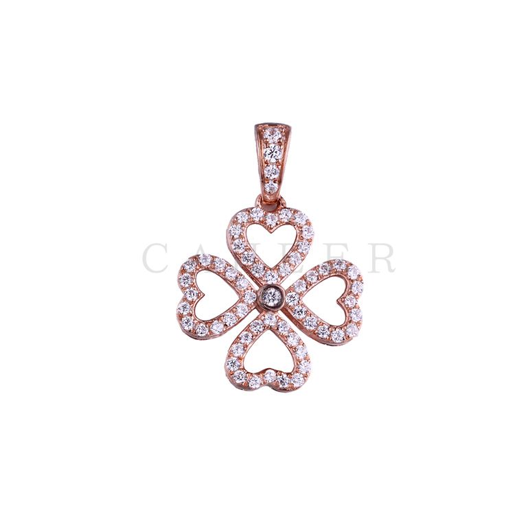 CP1707015 Plating Rose Gold Four Leaves Clover Pendant