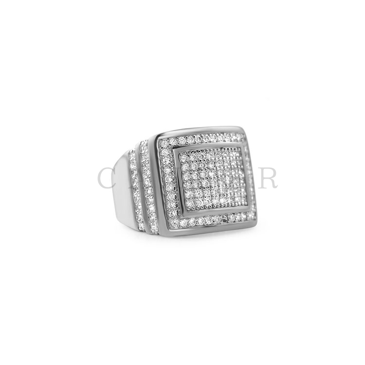 CR1707065 Plated White Gold Sparkling Silver Finger Ring
