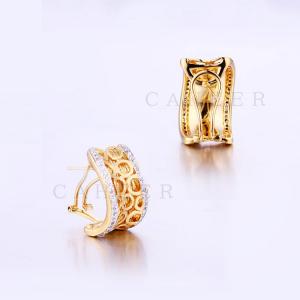 High Quality Elegant Women Stud Earrings Golden Studs K0008E