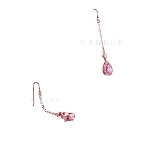 Customized Rose Gold Earring Crystal Jewelry Long-Chain Earrings CA0002E