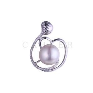 925 Sterling Silver Jewelry Necklace Pearl Pendant K0009P