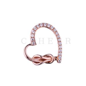 Plating Rose Gold Necklace Lover Heart Pendant CA0022P