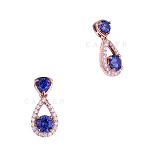 2017 Women Fashion Jewelry Sapphire Luxury Earrings CA0011E