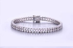 Silver Charm Bracelet For Women Jewelry Girls White CZ Luxury Bracelet CA0004HB