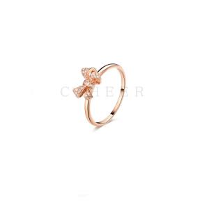 CR1707043 925 Sterling Silver Rose Gold Plated Rings Jewelry Bowknot Cute Ring
