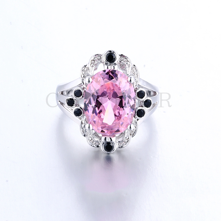 Pink Diamond Silver Ring K0103R