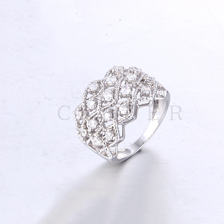 Rhombic Shape Silver Ring K0141R