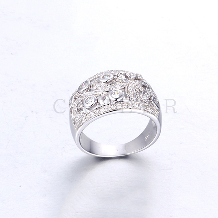 Brilliant Silver Finger Ring K0148R