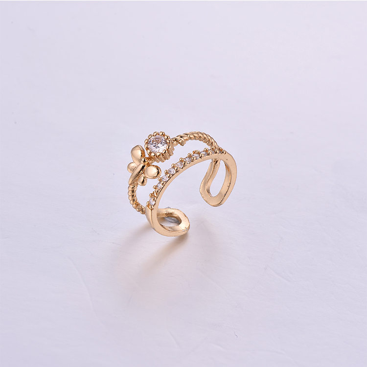 Simple Butterfly K Gold Ring K0162R