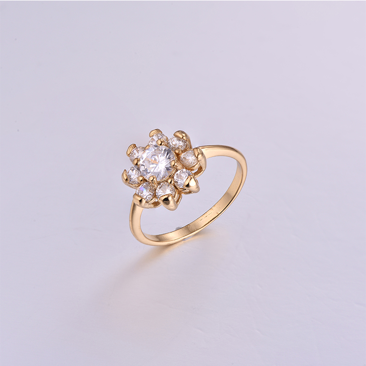金色花铜饰戒指 K0168R