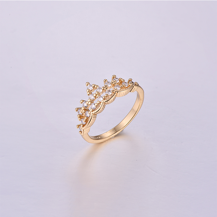 Crown Plating K Gold Brass Ring K0169R