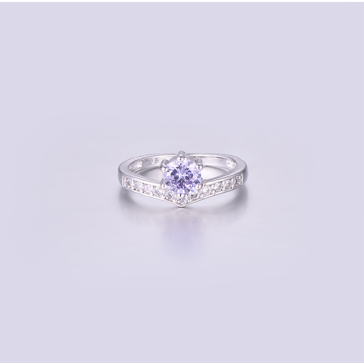 优雅的紫罗兰色派对戒指 K0178R