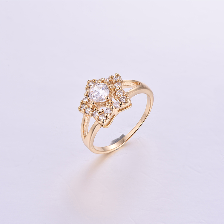 Pentacle Flower Shape Golden Ring K0202R