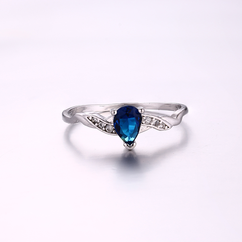 Simple Pear Sapphire Ring K0293R