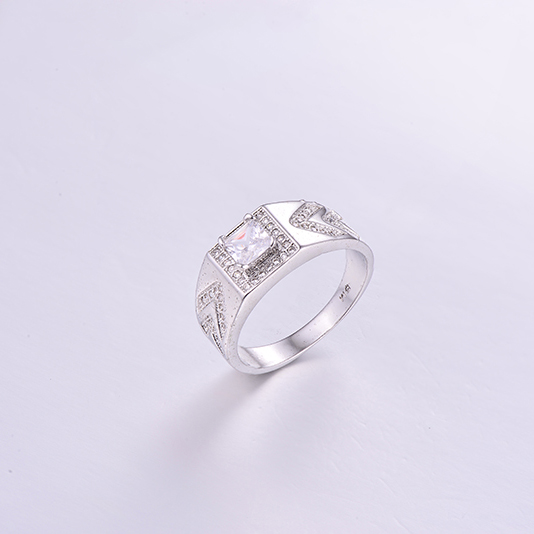奢华男装方形锆石戒指 K0265R