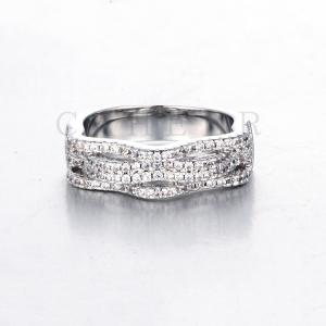 Silver Ring With White CZ K0113R