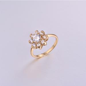 Gold Flower Copper Ring K0168R