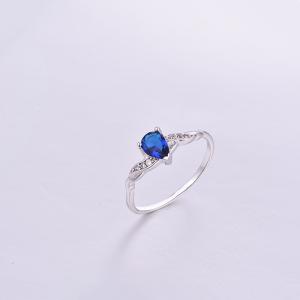 简约梨形蓝宝石戒指 K0293R