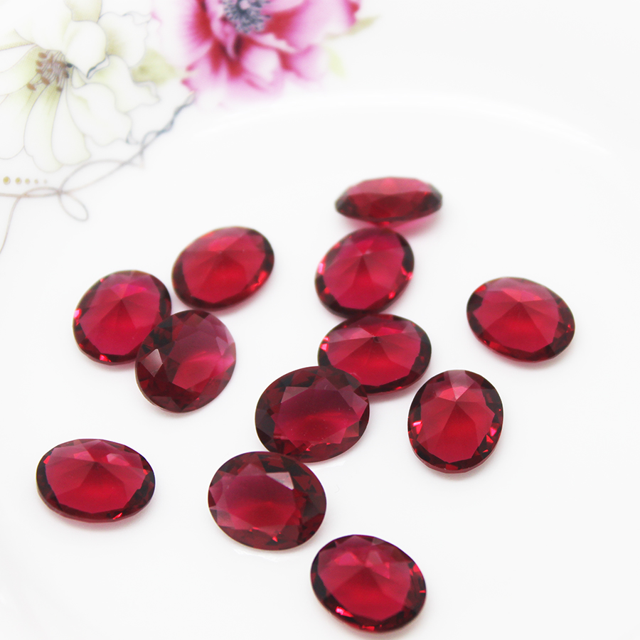 Synthetic Corundum High Quality 5# Oval Ruby