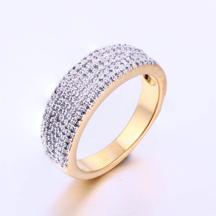 K1001R 2017 Gold Plated Ring Engagement Silver Stone Ring