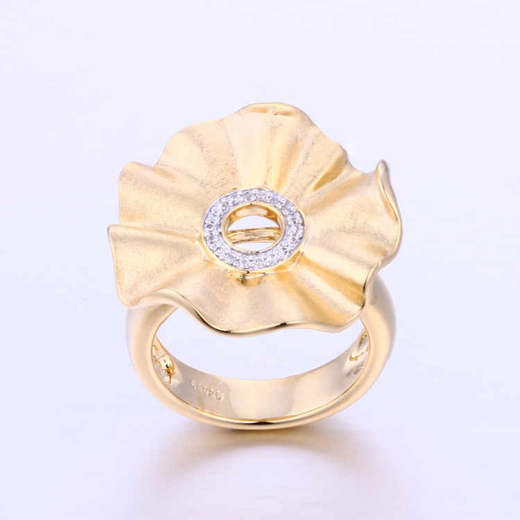 K1002R Free Shipping Flower Engagment Gold Rings Jewelry Women