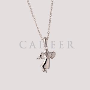 Lovely Angel Design Silver Cute Girls & Women Lucky Pendant Necklace