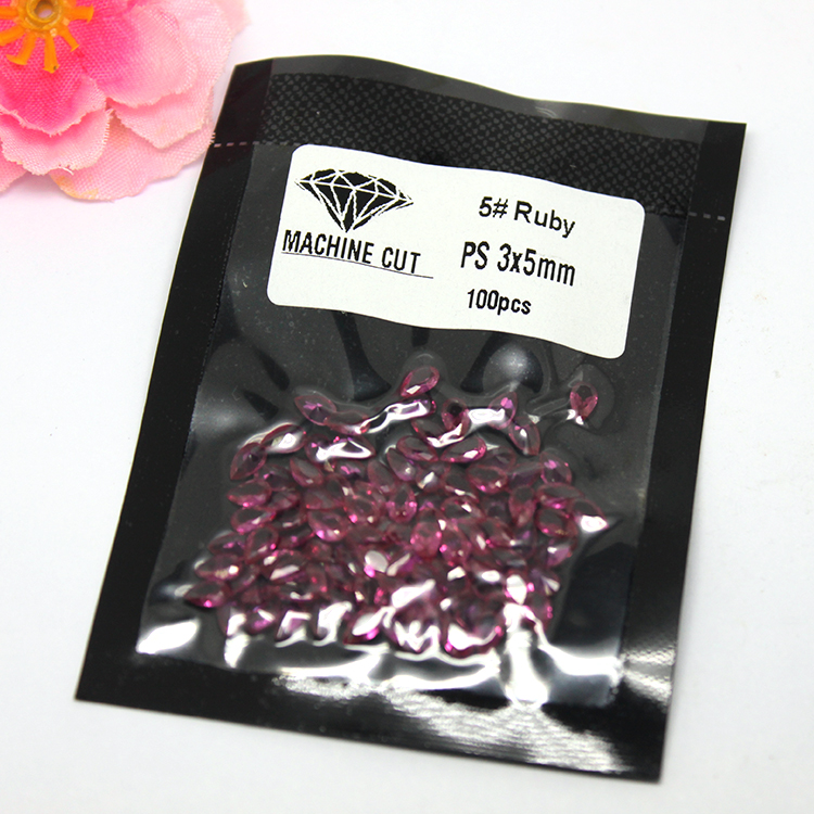 factory sale Machine Cut PS cut Synthetic Corundum Pear Ruby